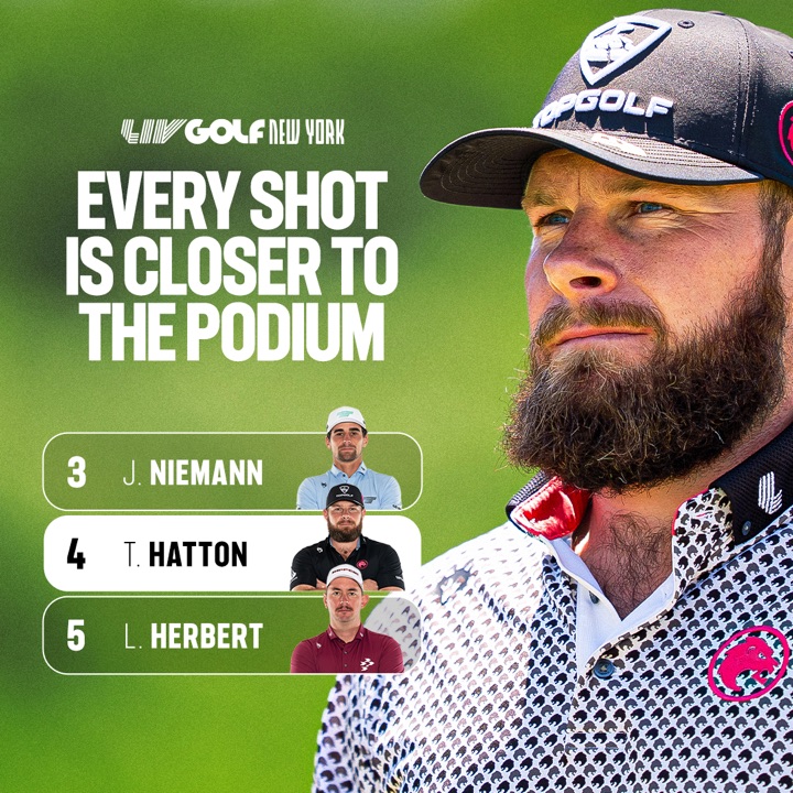 Player ad: Tyrrell Hatton with a leaderboard showing Niemann, Hatton and Herbert in positions 3 to 5.