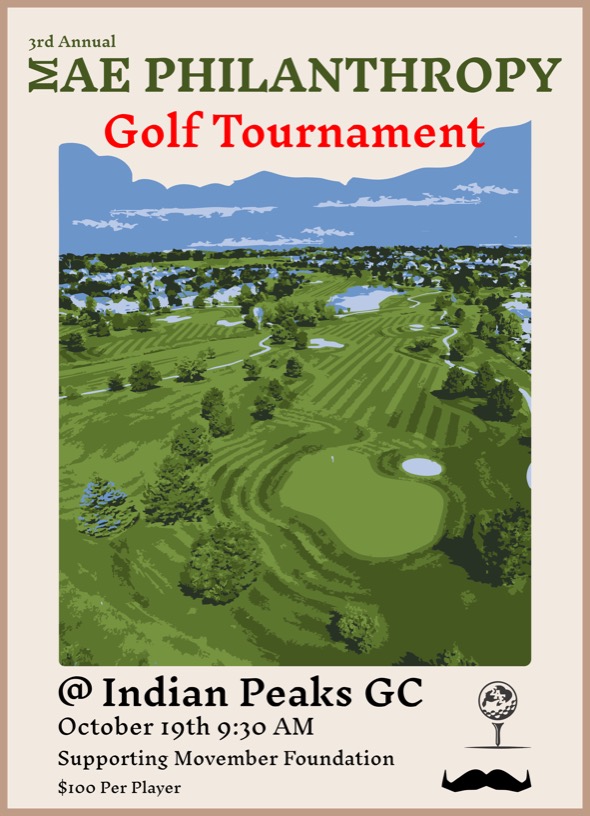 Golf tournament poster using the refreshed crest.