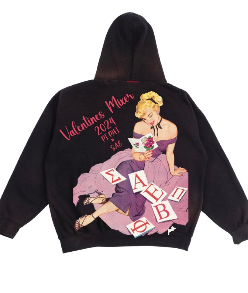 Valentine's Day hoodie designed with another chapter.