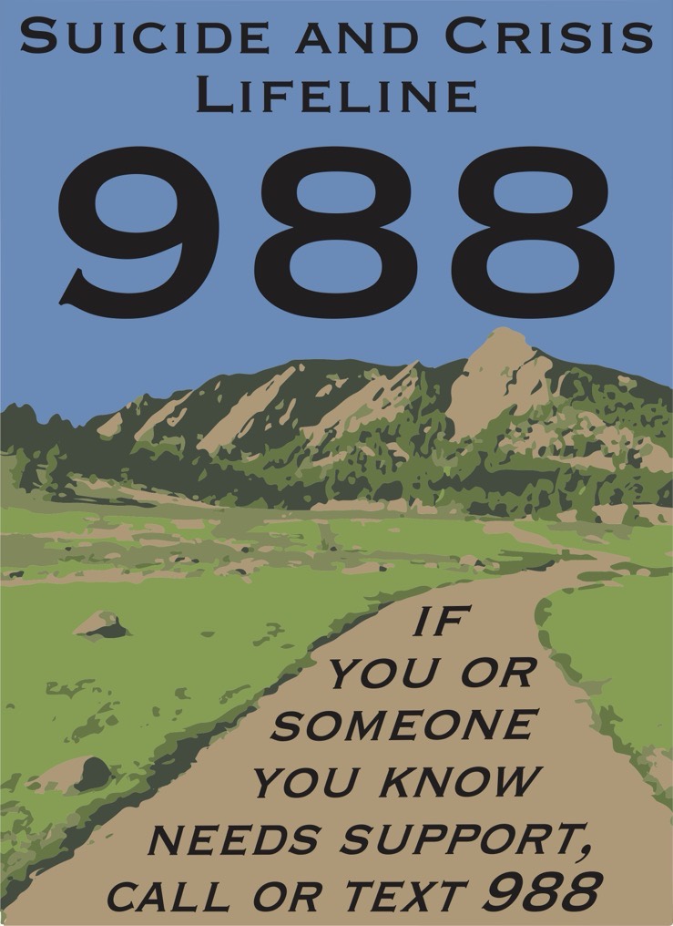 988 crisis-line awareness poster.