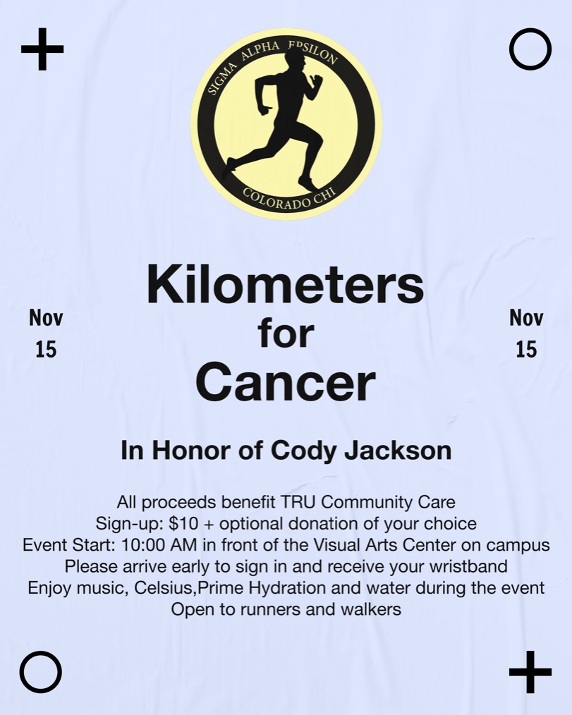 Kilometers for Cancer campaign poster.
